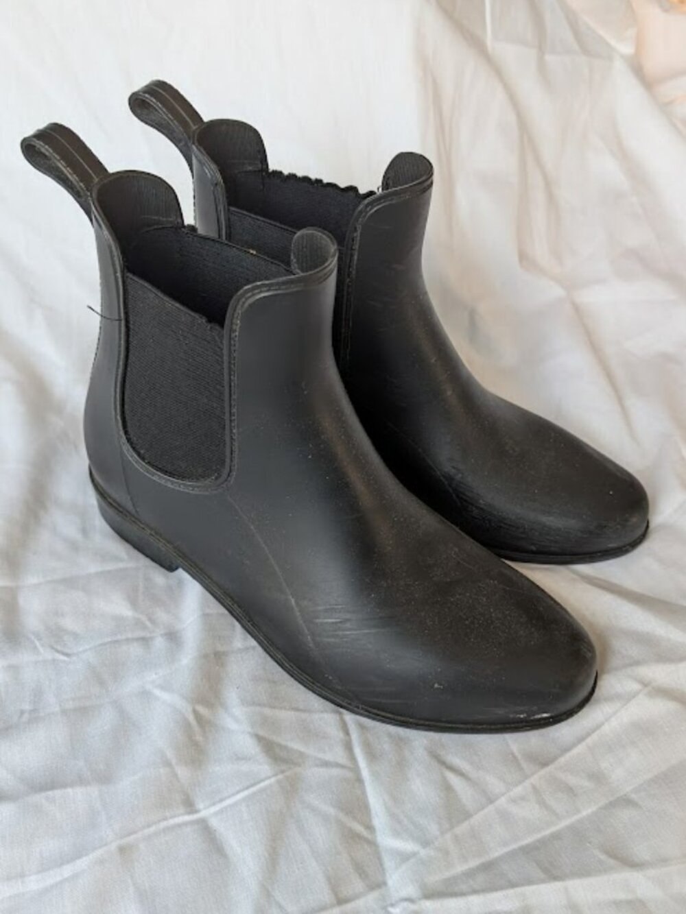 Black Ankle-High Rainboots